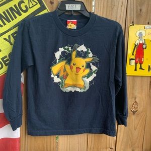 Vintage 2007 Pikachu Pokémon by Nintendo Long sleeves shirt youth Size 10-12